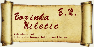 Božinka Miletić vizit kartica